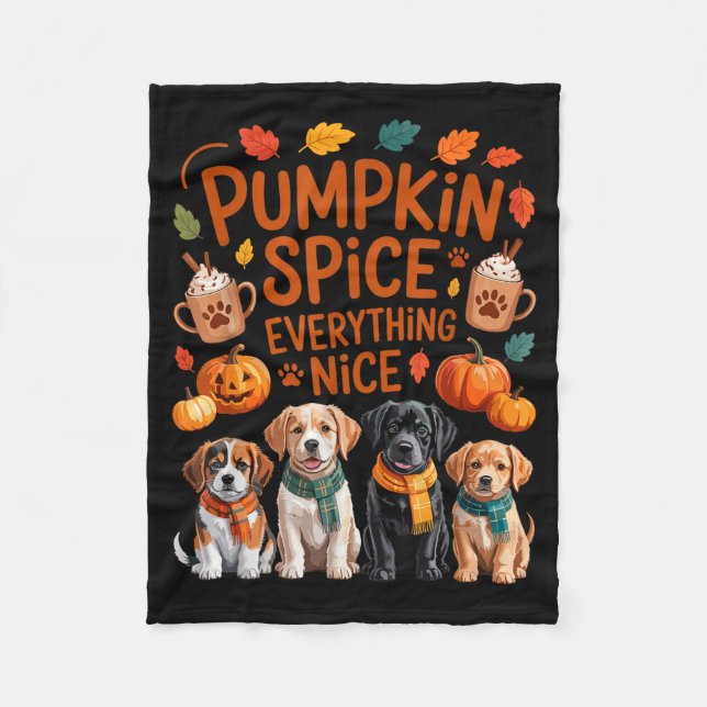 Couverture Polaire Pumpkin Sce Everything Nice Fall Dog Lovers Addict (Devant)
