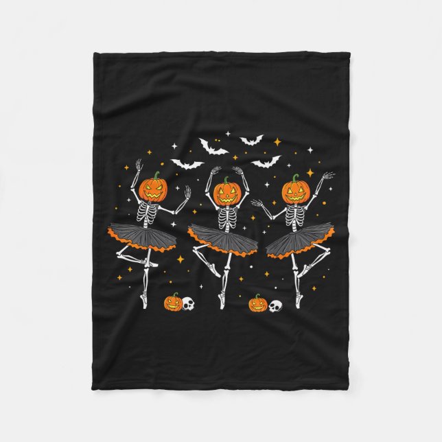 Couverture Polaire Pumpkin Skeleton Ballerinas Ballet Dance Girls Hal (Devant)