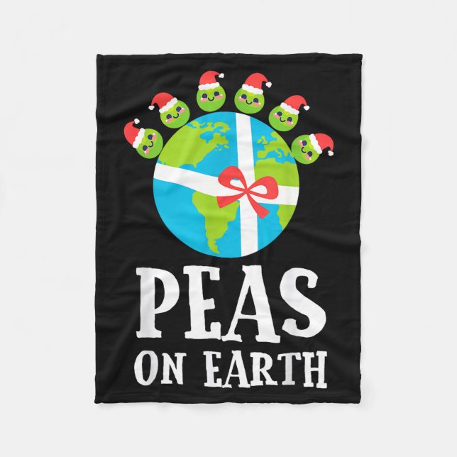 Couverture Polaire Pun Christmas Sayings Peas On Earth Funny Xmas Gif (Devant)