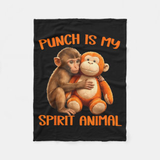 Couverture Polaire Punch est l'animal spirituel mignon punch singe mè
