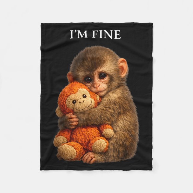 Couverture Polaire Punch monkey cute baby funny animal  (Devant)