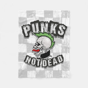 Couverture Polaire Punks pas mort crâne Mohawk Punk Rock Rocker
