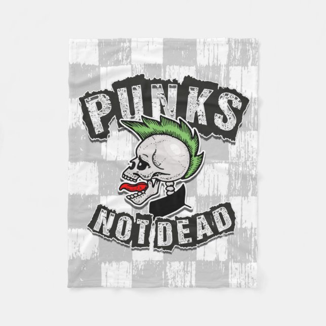 Couverture Polaire Punks pas mort crâne Mohawk Punk Rock Rocker (Devant)