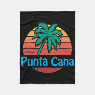Couverture Polaire Punta Cana Rétro Été Palmier Plage Cadeau Hommes W