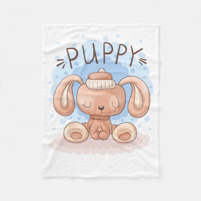 Couverture Polaire Puppy Fleece Blanche (Devant)