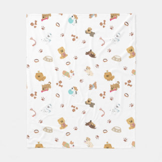 Couverture Polaire Puppy Love Seamless Pattern | Playful Dogs, Paw Pr