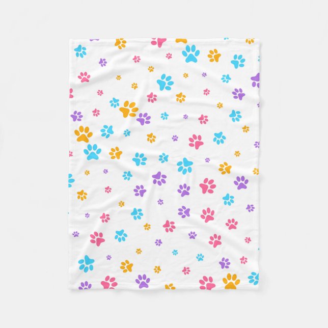 Couverture Polaire Puppy Paws Blanche polaire (Devant)