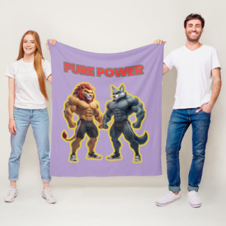 Couverture Polaire Pure Power – Conception de dessin animé de muscle