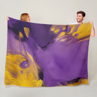 Couverture Polaire Purple and Gold Abstract