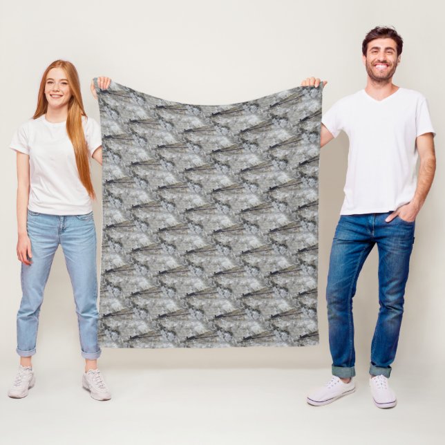 Couverture Polaire Purple Damselfly Nature Motif Fleece Blanche (En situation)