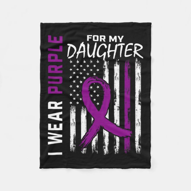 Couverture Polaire Purple Daughter Pancreatic Cancer Awareness Usa Fl (Devant)