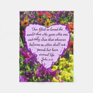 COUVERTURE POLAIRE PURPLE FLEUR SAUVAGE JOHN 3:16