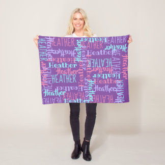 Couverture Polaire Purple Girls Nom personnalisé personnalisé
