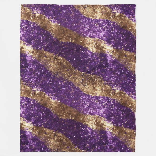 Couverture Polaire Purple Gold Sparkle Parties scintillant fille (Devant)