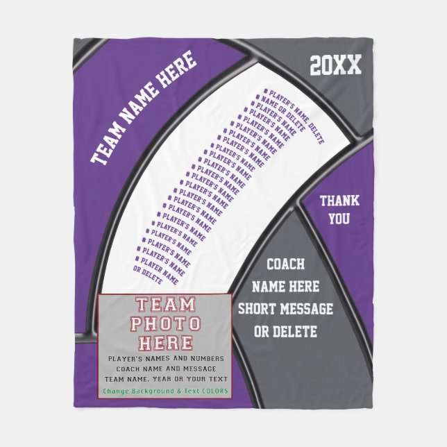 Couverture Polaire Purple, Grey, idées cadeaux pour les entraîneurs d (Devant)
