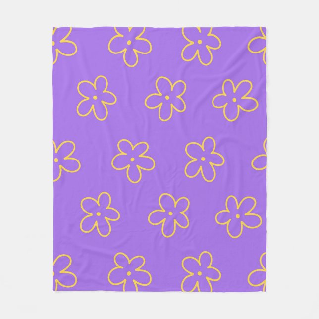 Couverture Polaire Purple Jaune Tropical Floral Botanique Été (Devant)