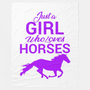 Couverture Polaire Purple Juste Une Fille Qui Aime Les Chevaux