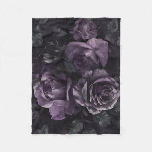 Couverture Polaire Purple Lavender Moody Rose Floral Goth
