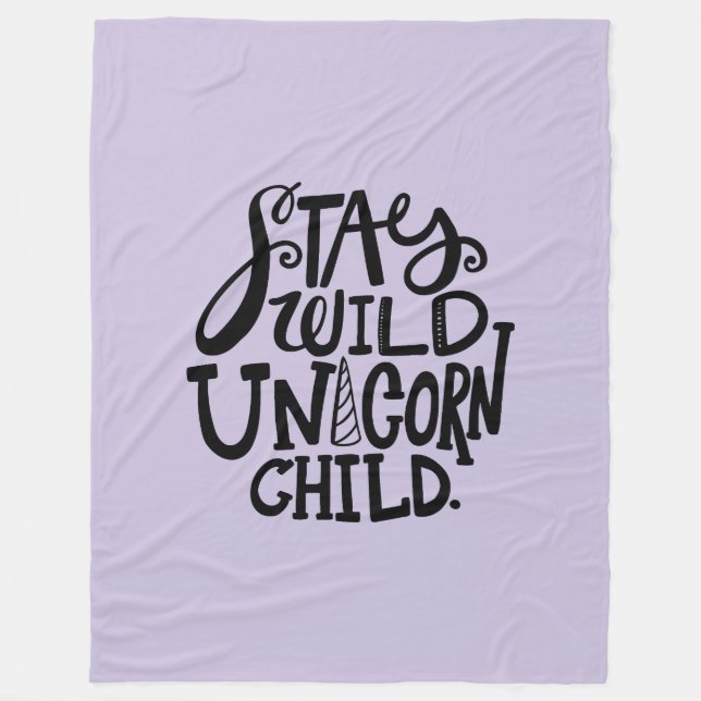 Couverture Polaire Purple Lavender Wild Unicorn (Devant)