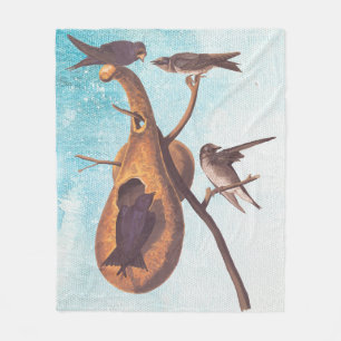 Couverture Polaire Purple Martin Audubon Bird Famille et Gourd Accuei