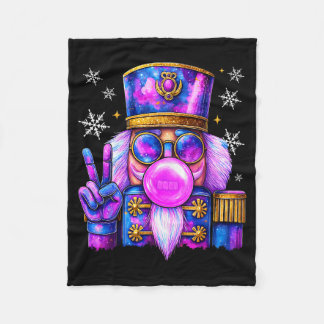 Couverture Polaire Purple Nutcracker Blowing Bubble Gum Cute Christma