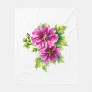 Couverture Polaire Purple Watercolor Flower Illustration