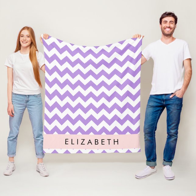 Couverture Polaire Purple Zigzag, Purple Chevron, Votre Nom (En situation)