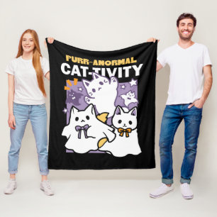 Couverture Polaire Purr-anormal Cat-tivity - Halloween Cat Design