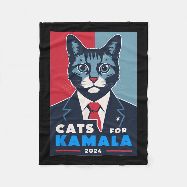 Couverture Polaire Purrfect Cats For Kamala Harris 2024 Président (Devant)
