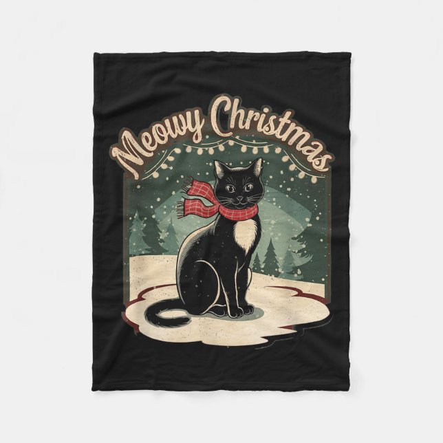 Couverture Polaire Purrfectly Cozy Family Christmas Pajamas - Meowy C (Devant)