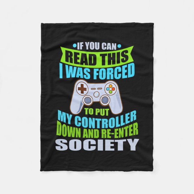 Couverture Polaire Put Controller Down Re-enter Society Funny Gamer P (Devant)