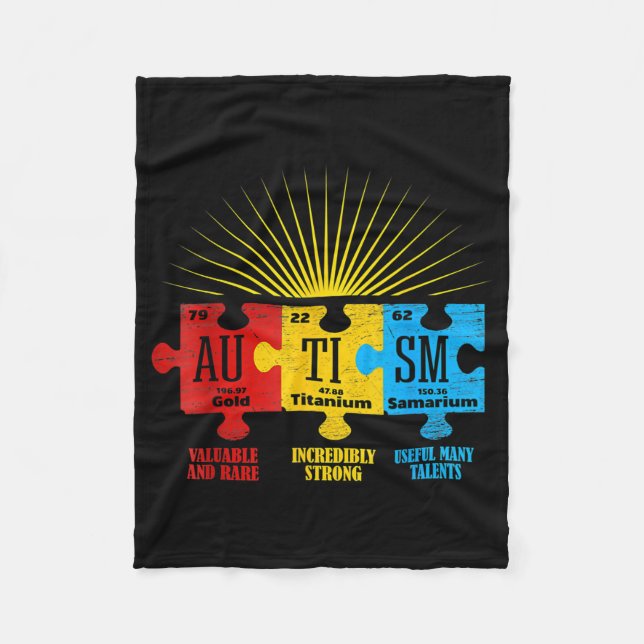 Couverture Polaire Puzzle de sensibilisation sur l'autisme Élément ch (Devant)