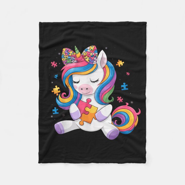 Couverture Polaire Puzzle licorne arc adorable pour tout-petits fille (Devant)