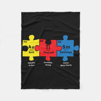 Couverture Polaire Puzzle Piece Chemical Elements Cool Autism Awarene