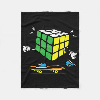 Couverture Polaire Puzzle Sciences Cube Skateboard Kawaii Skater Funn