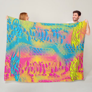 Couverture Polaire PYTHON - moderne fractale décorative -