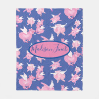 Quand les porcs volent mignon rose bleu