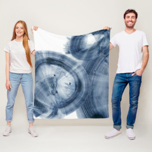 Couverture Polaire Quasars - Cercles bleu encre