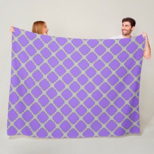 Couverture Polaire Quatrefoil violet et gris