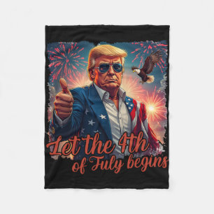 Couverture Polaire Que le 4 juillet commence drôle Trump Patriotique