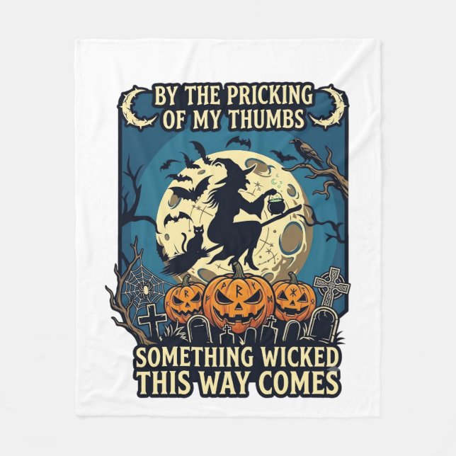Couverture Polaire Quelque chose de méchant arrive sorcière Halloween (Devant)