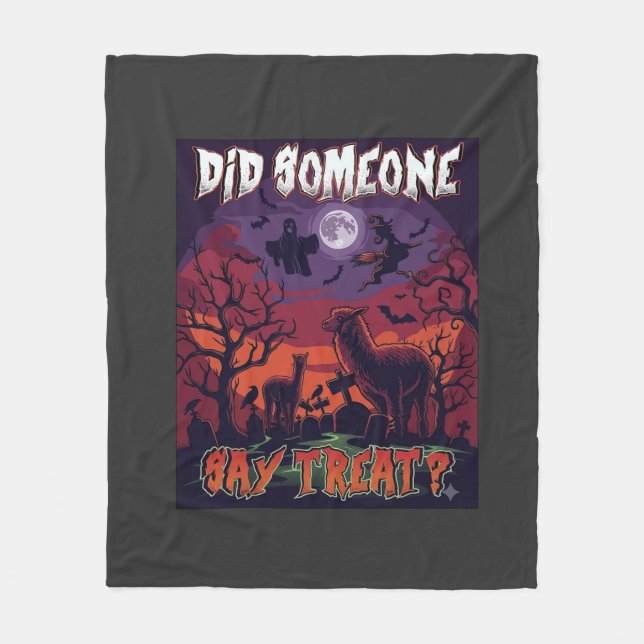 Couverture Polaire Quelqu'un a dit friandise Halloween Alpaca Sorcièr (Devant)
