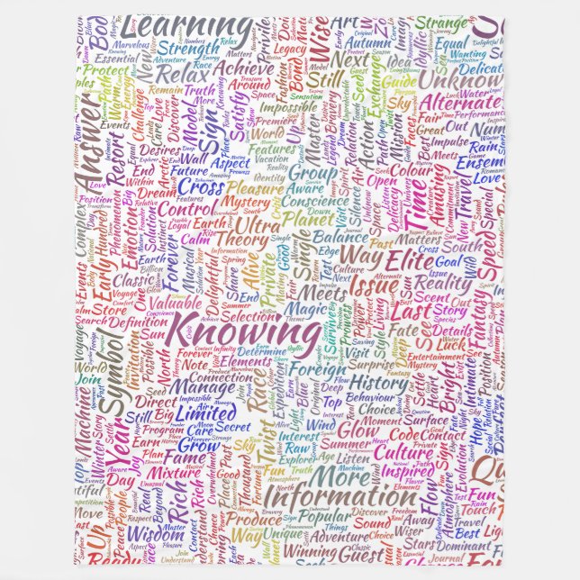 Couverture Polaire Question Apprendre Nuage MotssTexte Motif Message (Devant)