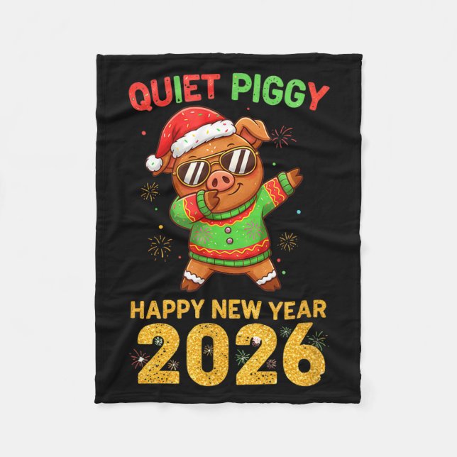 Couverture Polaire Quiet Ggy Happy New Year 2026 Cute Animal  (Devant)