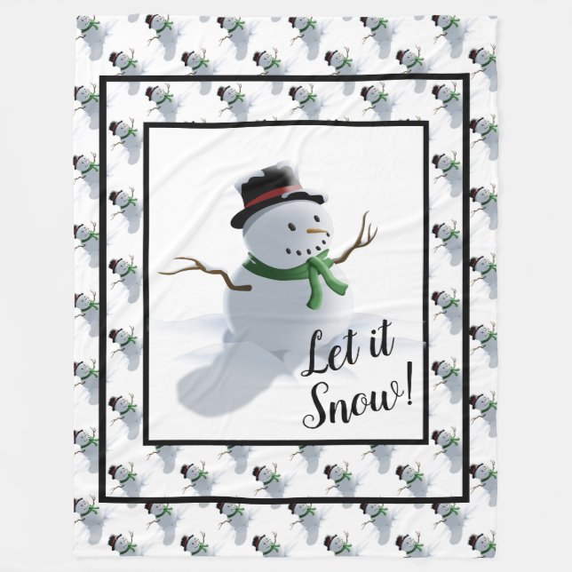 Couverture Polaire Qu'il neige Bonhomme de neige (Devant)