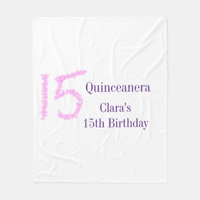 Couverture Polaire Quinceanera 15e anniversaire parties scintillant r (Devant)