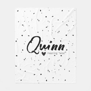 Couverture Polaire Quinn Name Meaning Minimal Modern Black White Home