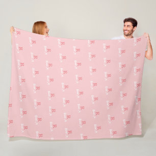 Couverture Polaire R /custom/ rose Monogramme estampillé alloc élégan