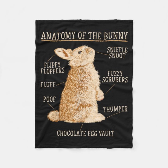 Couverture Polaire Rabbit Anatomy Bunny Lover Animal Pet Owner  (Devant)