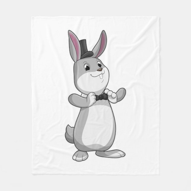 Couverture Polaire Rabbit avec chapeau et cravate de la ceinture (Devant)